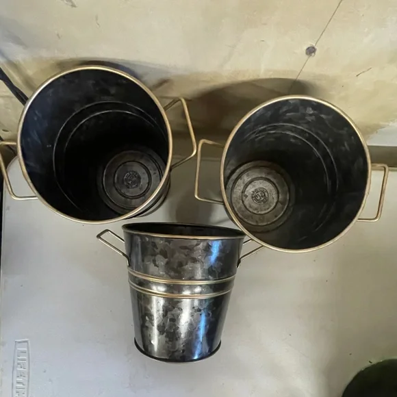 Metal Flower Pots / Buckets 5 inch (3) - Picture 7 of 11